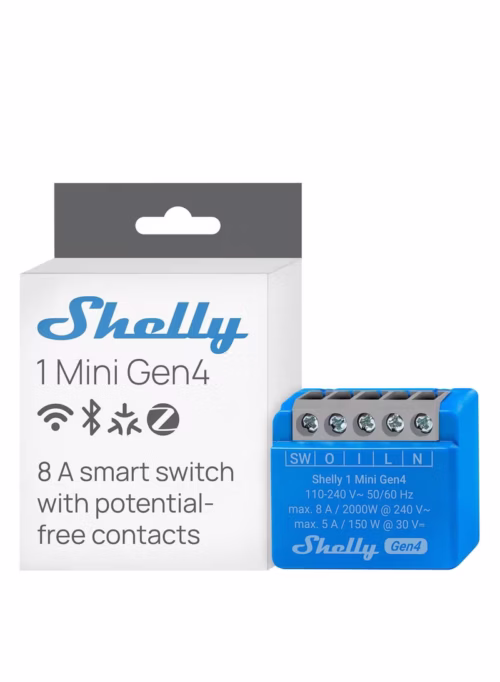 Shelly 1 Mini Gen4 Zigbee Smart Switch Matter WiFi Automated Garage Door Light